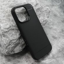 Zastitna silikonska futrola BRUSHED - iPhone 16 Pro (6.3) crna (MS).