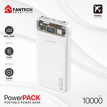 Back Up baterija (univerzalna) Prenosiva baterija Fantech T1 10000mAh QC, PD, 22.5W beli.