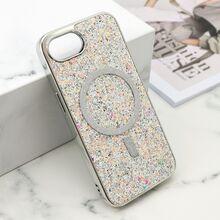Futrole GLAM GLOW MagSafe - iPhone 16e srebrna (MS).