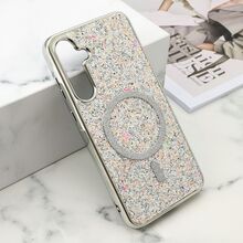 Futrole GLAM GLOW MagSafe - Samsung A556 Galaxy A55 5G srebrna (MS).