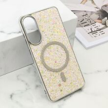 Futrole GLAM GLOW MagSafe - Samsung S937 Galaxy S25 Edge 5G srebrna (MS).