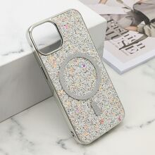 Futrole GLAM GLOW MagSafe - iPhone 13 (6.1) srebrna (MS).