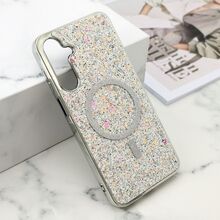 Futrole GLAM GLOW MagSafe - Samsung A166 Galaxy A16 5G srebrna (MS).