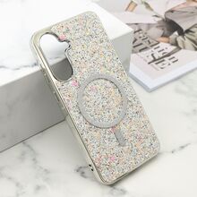 Futrole GLAM GLOW MagSafe - Samsung A566 Galaxy A56 5G srebrna (MS).