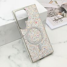 Futrole GLAM GLOW MagSafe - Samsung S928 Galaxy S24 Ultra 5G srebrna (MS).