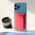 Zastitna futrola Leather Magsafe Pocket - iPhone 13 crvena.
