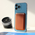 Zastitna futrola Leather Magsafe Pocket - iPhone 13 braon.