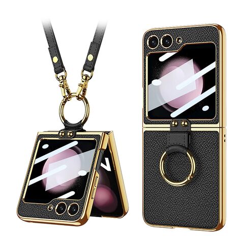 Zastitna futrola GOLD EDGE - Samsung F741B Galaxy Z Flip 6 5G crna (GKK case) (MS).