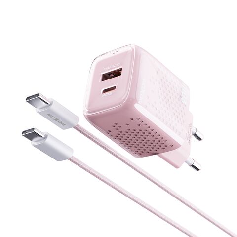 Kucni punjac Moxom MX-HC206 18W FAST Type C na Type C pink (MS).