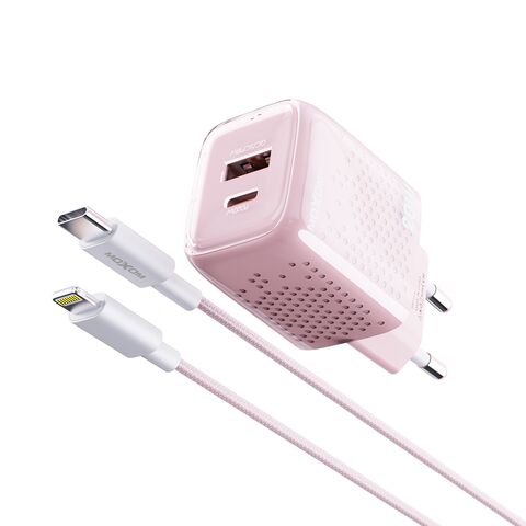 Kucni punjac Moxom MX-HC206 18W FAST Type C na lightning pink (MS).