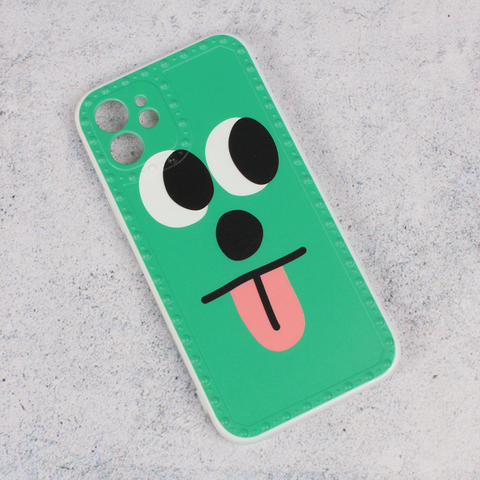 Zastitna futrola Smile face - iPhone 12 6.1 zelena.