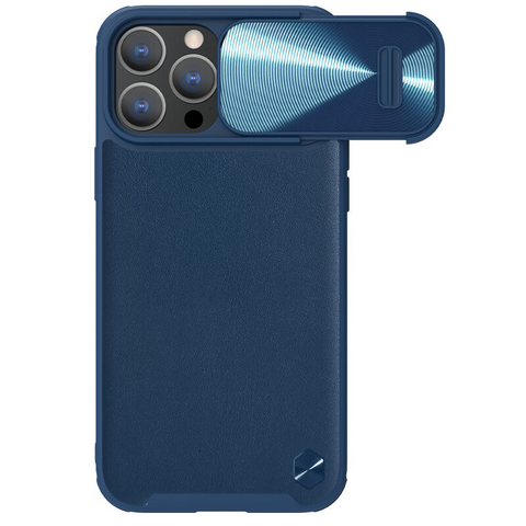Zastitna futrola Nillkin CamShield Leather S - iPhone 14 Pro plava.