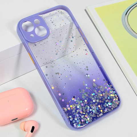 Zastitna futrola okvir Glitter - iPhone 15 Plus ljubicasta.