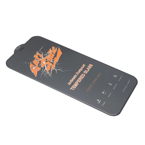 Tempered glass (zastitno staklo za ekran) ANTISTATIC - Iphone 12 Pro Max (6.7) crna (MS).