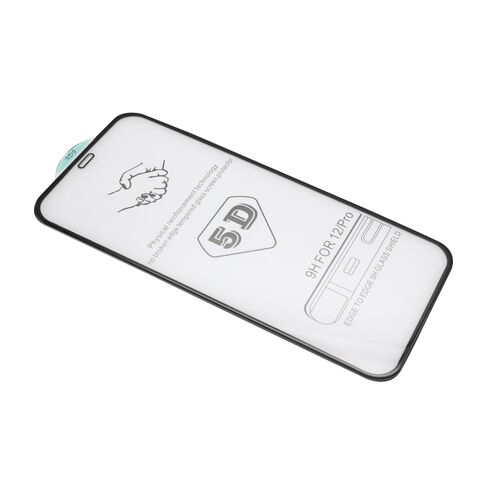 Tempered glass (zastitno staklo za ekran) 5D - Iphone 12/12 Pro (6.1) crna (MS).