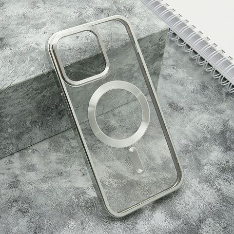 Zastitna futrola providna ELEGANT MAGSAFE - iPhone 15 Pro Max (6.7) srebrna (MS).