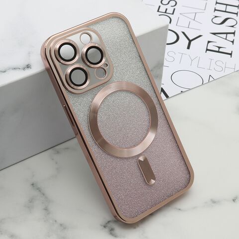 Zastitna futrola GLITTER MAGSAFE - iPhone 15 Pro (6.1) roze (MS).