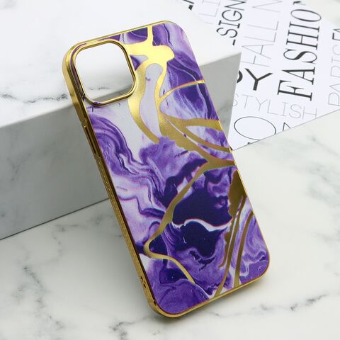 Zastitna futrola MARBLE - iPhone 15 Plus ljubicasta (MS).