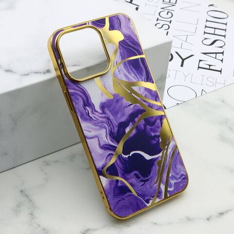Zastitna futrola MARBLE - iPhone 15 Pro Max (6.7) ljubicasta (MS).