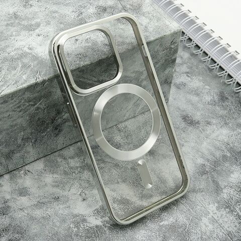 Zastitna futrola providna ELEGANT MAGSAFE - iPhone 15 Pro (6.1) srebrna (MS).