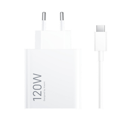 Kucni punjac Xiaomi HyperCharge 120W sa USB na Type C kablom beli EU.