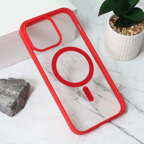 Zastitna futrola Magsafe okvir Color - iPhone 15 Pro Max 6.7 crvena.