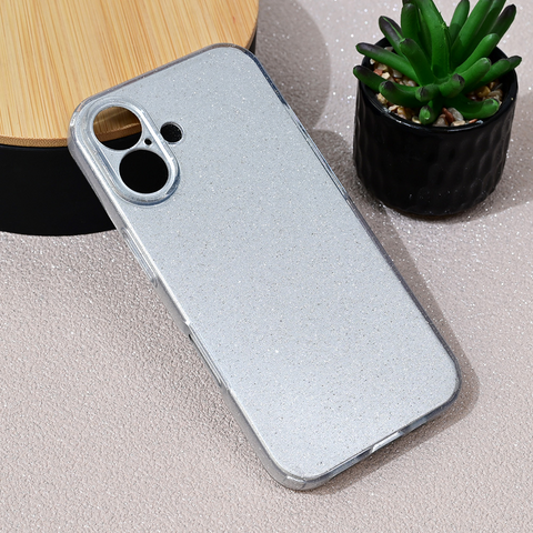 Zastitna futrola Sparkle Dust - iPhone 16 6.1 srebrna.