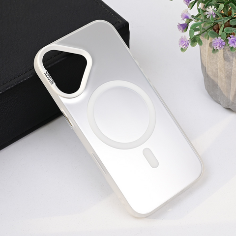 Zastitna futrola Magsafe providna - iPhone 16 6.1 srebrna.