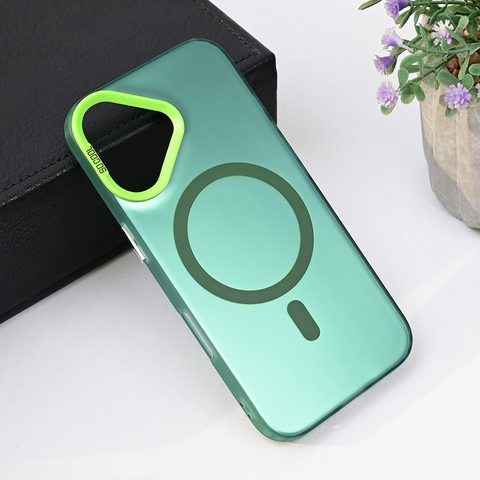 Zastitna futrola Magsafe providna - iPhone 16 6.1 zelena.