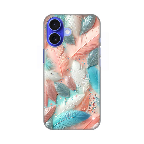 PRINT silikonska futrola - iPhone 16 6.1 Pastel Feathers.