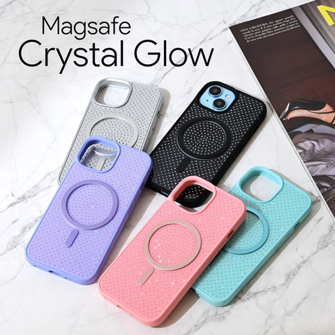 Zastitna futrola Magsafe Crystal Glow - iPhone 15 6.1 srebrna.