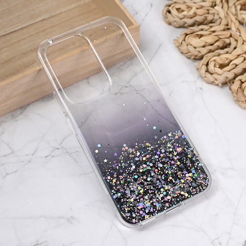 Zastitna silikonska futrola Glitter - Huawei Honor 200 Lite crna.