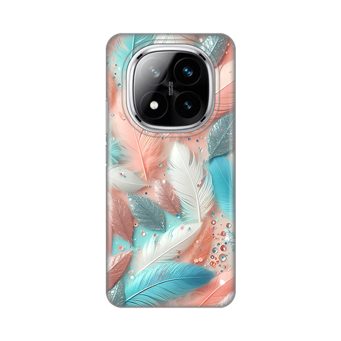 PRINT silikonska futrola - Xiaomi Redmi Note 14 Pro Plus 5G (EU) Pastel Feathers.