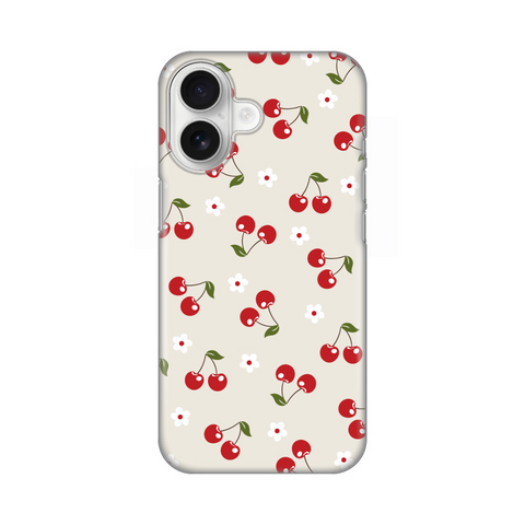PRINT silikonska futrola - iPhone 16 6.1 Cherry and Flowers.