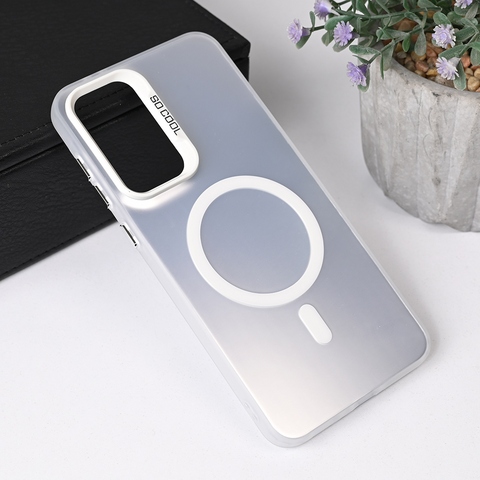 Zastitna futrola Magsafe providna - Samsung A566 Galaxy A56 5G srebrna.