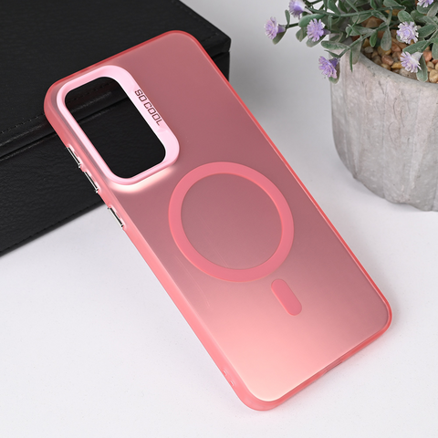 Zastitna futrola Magsafe providna - Samsung A566 Galaxy A56 5G roze.