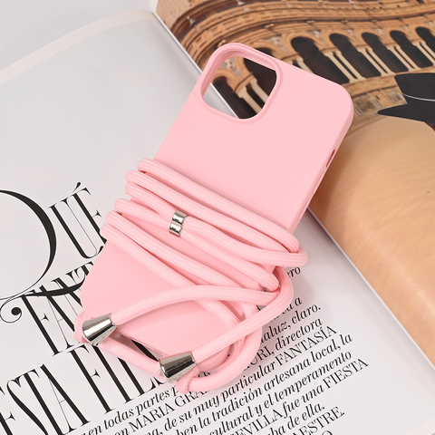 Zastitna futrola Crossbody - iPhone 15 roze.