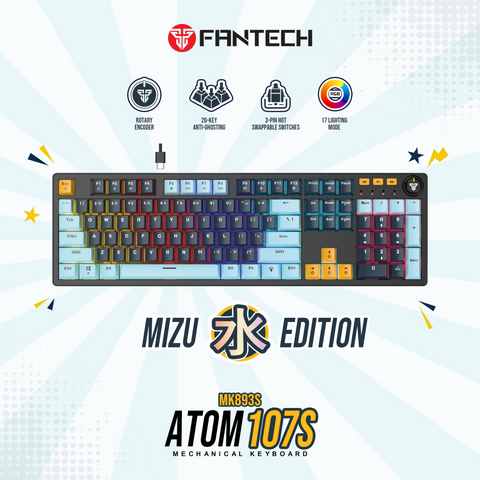 Tastatura Mehanicka Gaming Fantech MK893S RGB Atom 107S MIZU Navy (Blue switch).