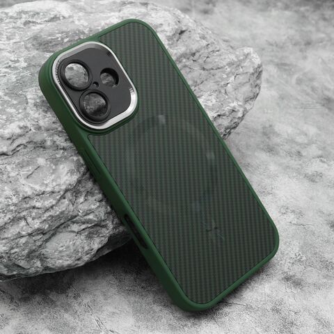 Zastitna futrola CARBON MagSafe - iphone 16 (6.1) zelena (small camera) (MS).