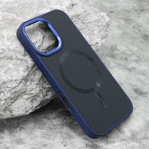 Zastitna futrola CARBON MagSafe - iphone 16 (6.1) plava (big camera) (MS).