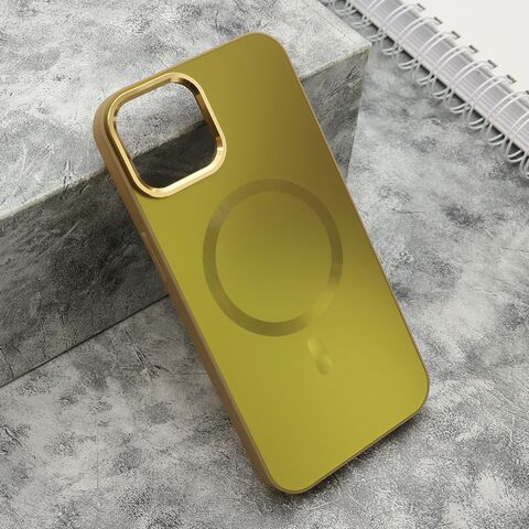 Zastitna futrola COLOR METAL MagSafe - iPhone 14 (6.1) zlatna (MS).