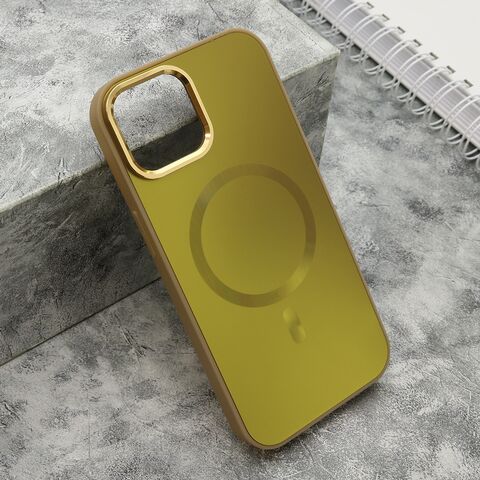 Zastitna futrola COLOR METAL MagSafe - iPhone 15 zlatna (MS).