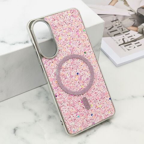 Zastitna futrola GLAM GLOW MagSafe - Samsung S937 Galaxy S25 Edge 5G roze (MS).