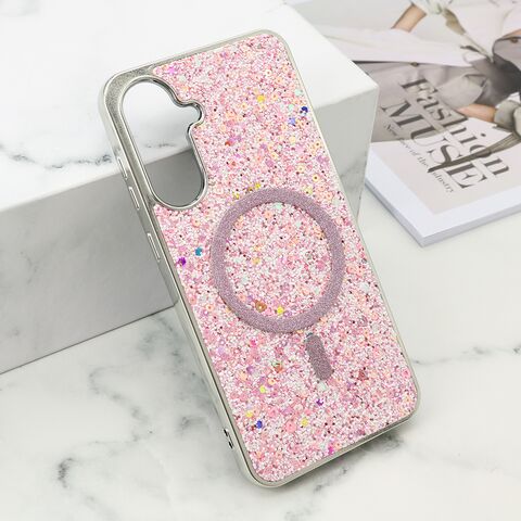 Zastitna futrola GLAM GLOW MagSafe - Samsung A366 Galaxy A36 5G roze (MS).