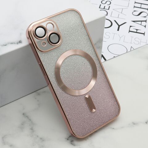 Zastitna futrola GLITTER MAGSAFE - iPhone 15 roze (MS).