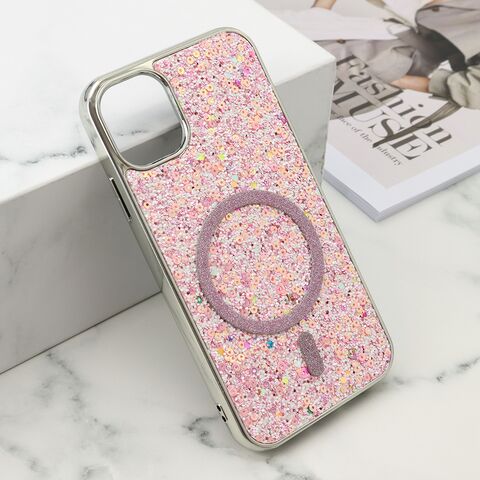 Zastitna futrola GLAM GLOW MagSafe - iPhone 11 (6.1) roze (MS).