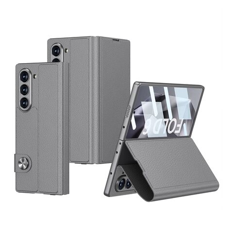 Zastitna futrola LEATHER - Samsung Galaxy Z Fold 6 5G siva (GKK case) (MS).