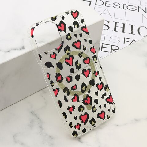 Zastitna futrola LEOPARD MagSafe - iPhone 13 (6.1)/iPhone 14 (6.1) roze (MS).