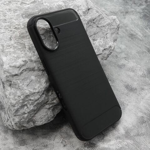 Zastitna silikonska futrola BRUSHED - iPhone 16 (6.1) crna (MS).