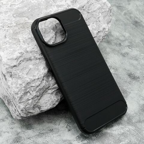 Zastitna silikonska futrola BRUSHED - iPhone 15 crna (MS).